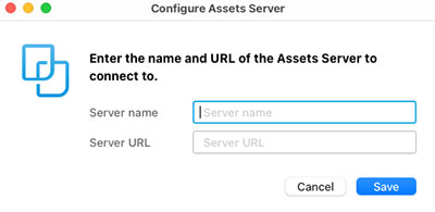 The Configure Assets Server dialog.