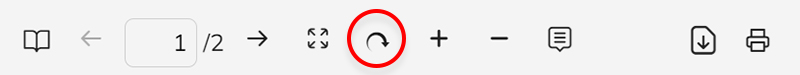 The rotate icon in the toolbar when viewing images