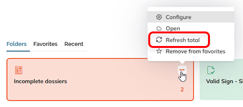 The option to refresh the total count of the folder content