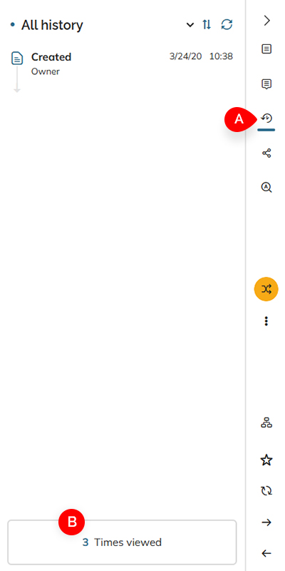 Viewing how many times a document has been viewed in the History panel