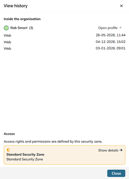 Viewing more details about how and when a user viewed a document