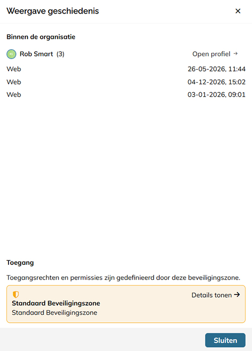 Meer informatie bekijken over hoe en wanneer een gebruiker een document heeft bekeken
