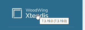 Checking the version number by hovering the mouse over the Xtendis logo