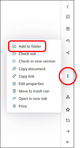 The Move to folder option in the action menu of the search results
