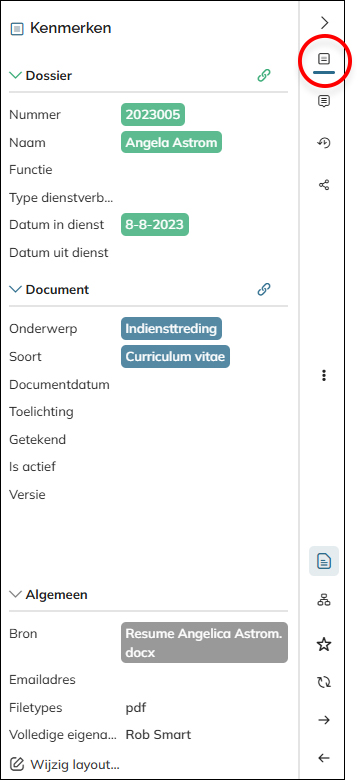 De Toon kenmerken optie