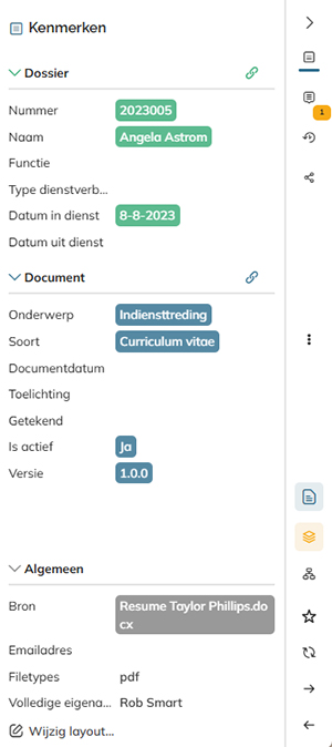 De kenmerken van een document