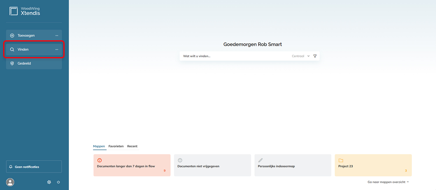 De Zoek knop op de Startpagina.