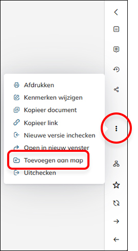 De optie Naar map verplaatsen in het Actiemenu van de zoekresultaten