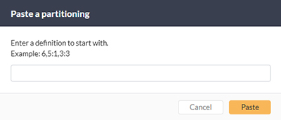 The dialog box for pasting a partioning definition as a starting point