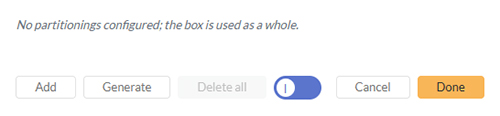 An empty Partitioning dialog