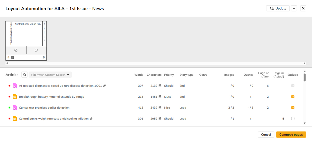 The Create Pages dialog