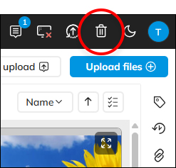 The Trash Can icon in the toolbar for accessing the Trash Can
