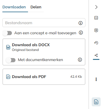 De optie 'Downloaden als' in het deelvenster Downloaden
