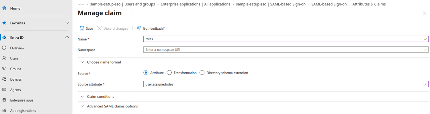 The Manage claim page filled out in Cognito