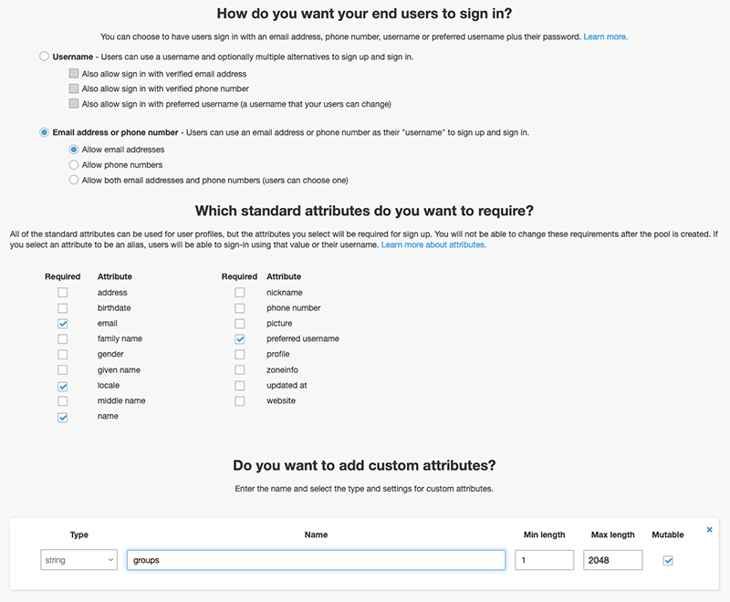 The attributes page.