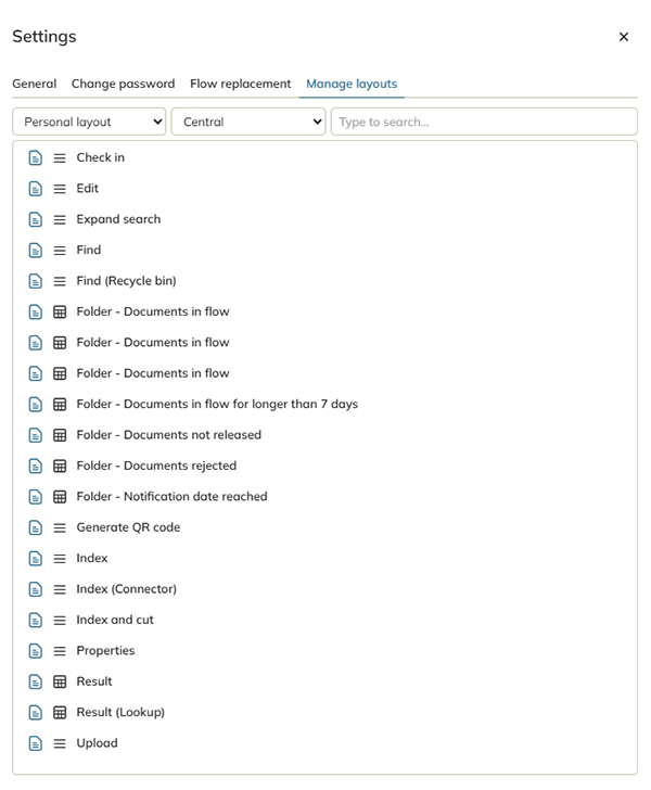 The General settings