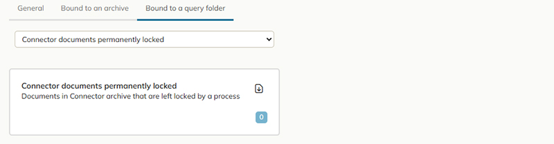 The Bound to a query folder tab on the Reporting page