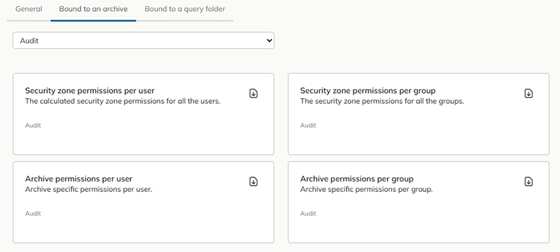 The Bound to an archive tab on theReporting page