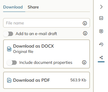 The 'Download as' option in the Download panel
