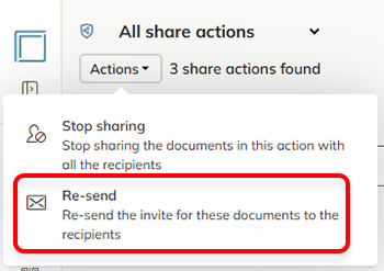 The Re-send option in the Action menu