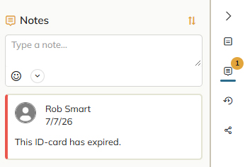 The Notes panel