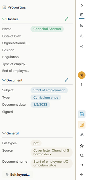 Properties of a document