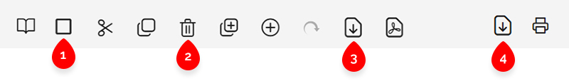 The tools of the document viewer when viewing files for which no preview exists.