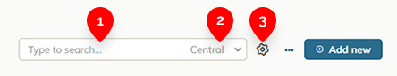 The search and filter options on the Folder overview page