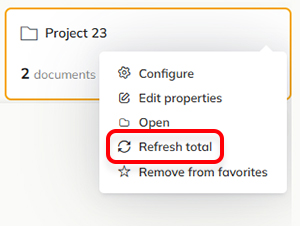 The option to refresh the total count of the folder content