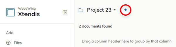 The star icon to mark a folder as favorite