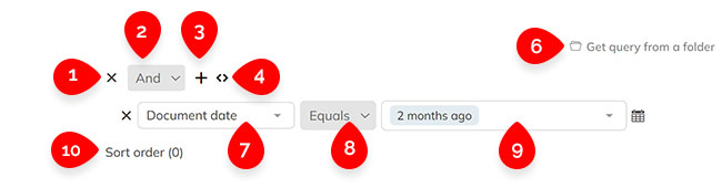 The components of the Advanced search