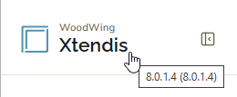 Checking the version number by hovering the mouse over the Xtendis logo