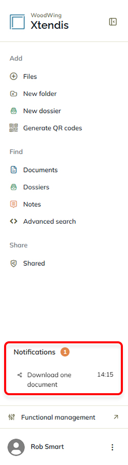 Notifications shown on the Dashboard