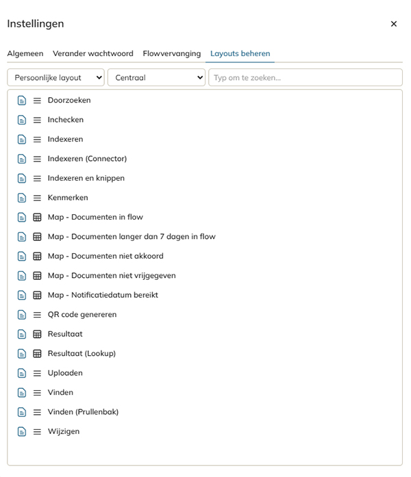 De  Algemene instellingen