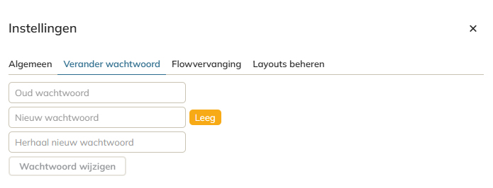 Het scherm Wachtwoord wijzigen