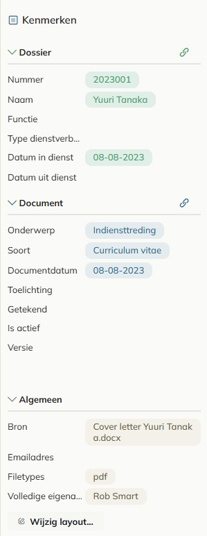 Kenmerken fungeren als tags om zoekacties mee uit te voeren