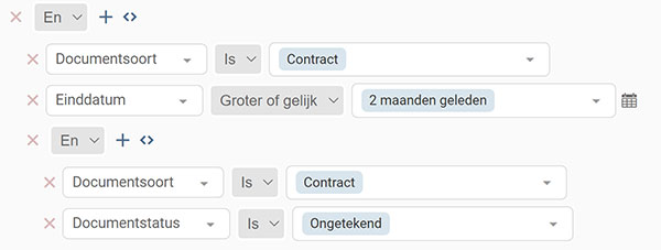 Een voorbeeld van het opzetten van een gegroepeerde zoekopdracht