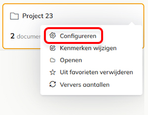 Mapinstellingen configureren vanaf de Startpagina
