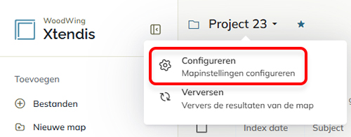 Mapinstellingen configureren vanuit de map