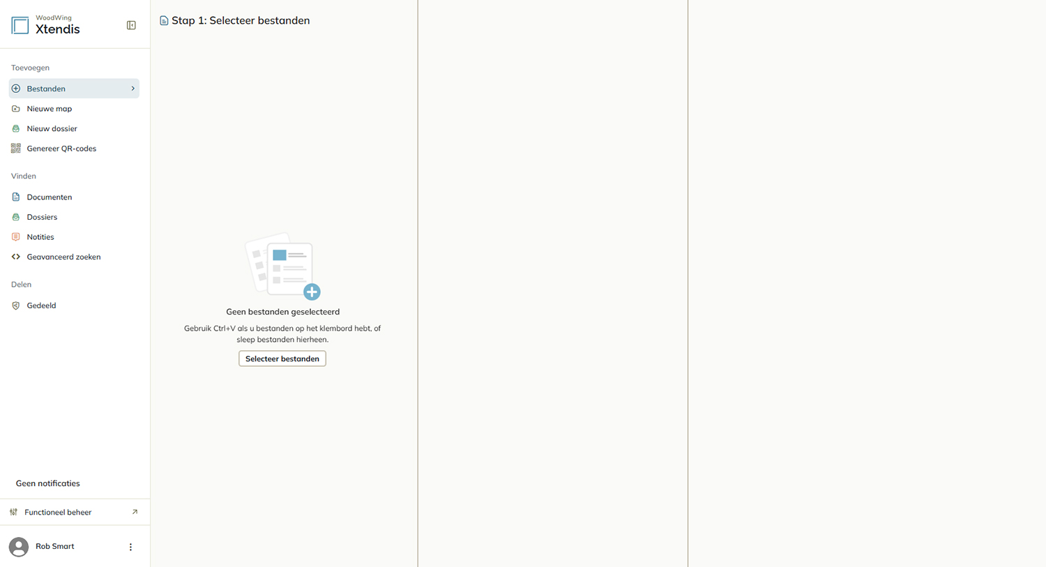 De pagina Documenten uploaden