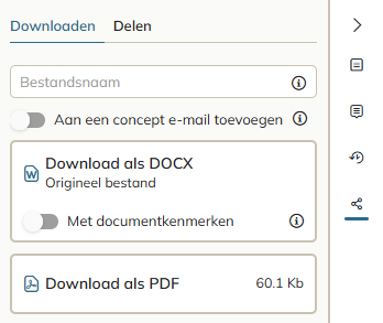 De optie 'Download als' in het deelvenster Downloaden