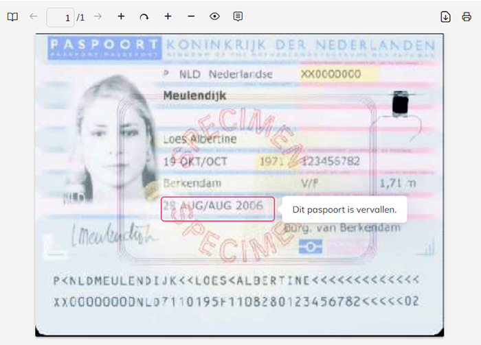 De tekst van een notitie bekijken in een tooltip in een voorvertoning van een document