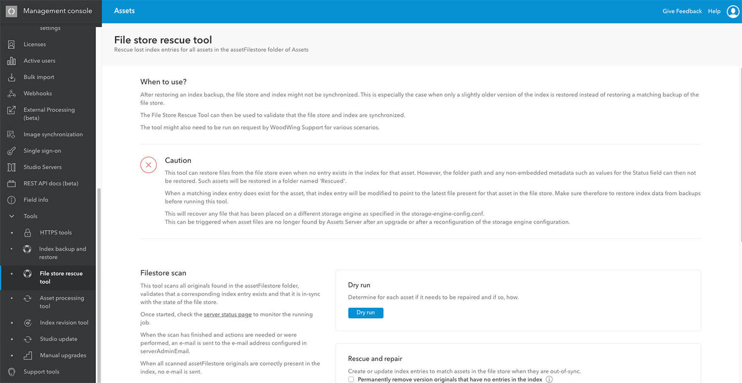The File store resucue tool